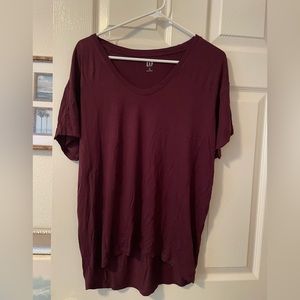 NWOT GAP Maroon Luxe Tee-Sz Med